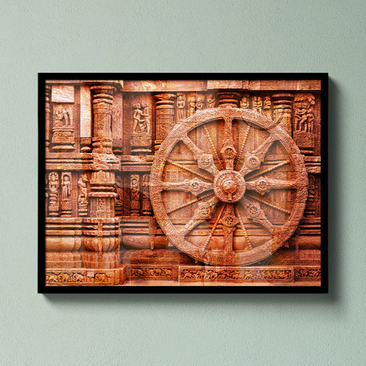 Konark Heritage Chariot Wheel - Acrylic Wall Hanging Decor