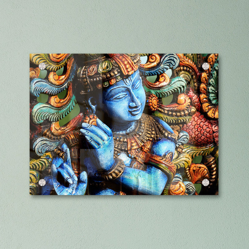 Krishna Harmony Wall Sculpture - Acrylic Wall Hanging Decor